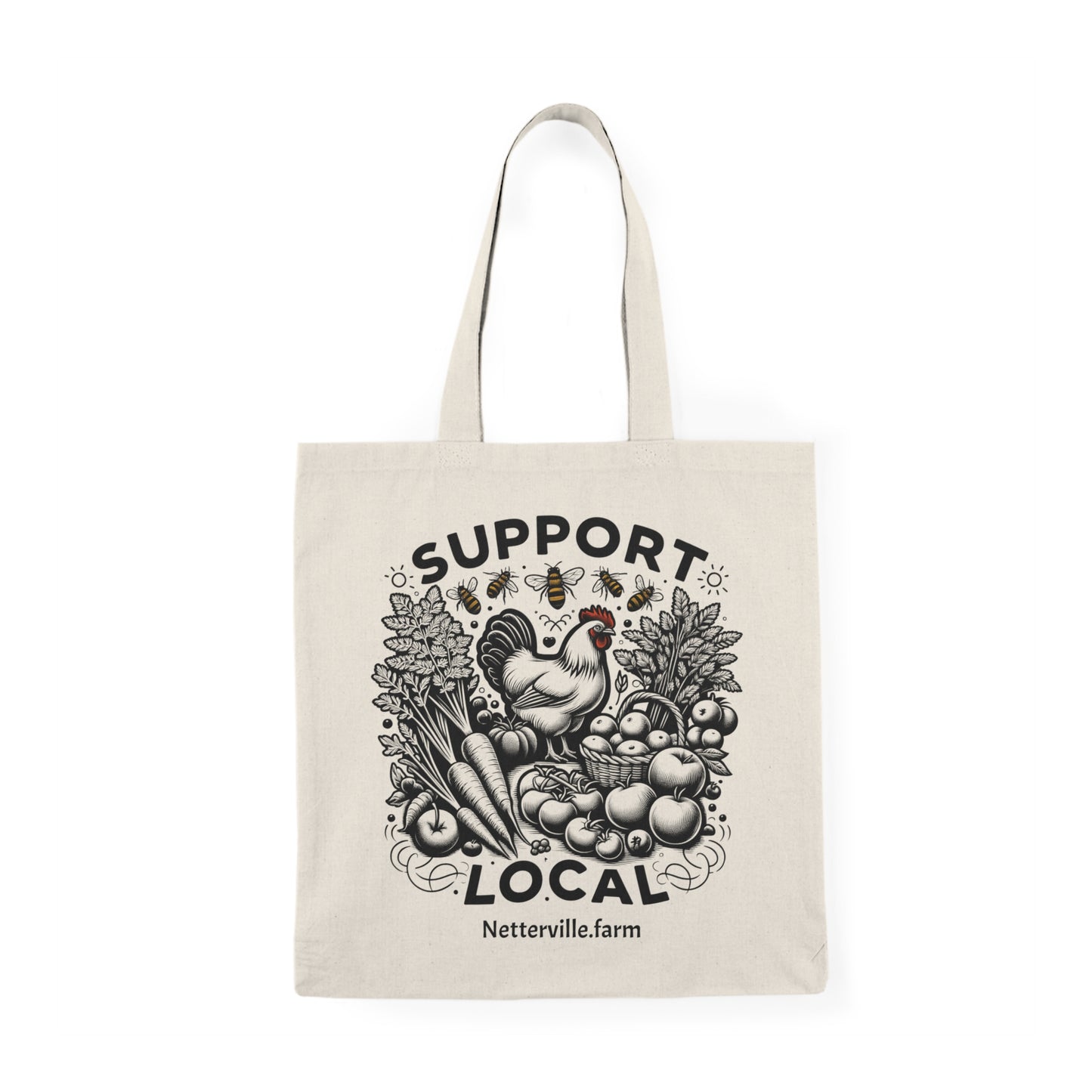 "Suport Local" Graphic Natural Tote Bag