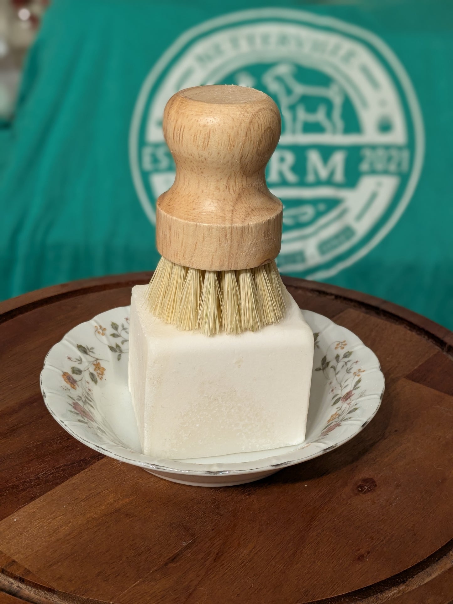 Rosemary Dish Soap Block with Dish and Brush